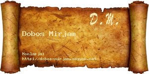 Dobos Mirjam névjegykártya